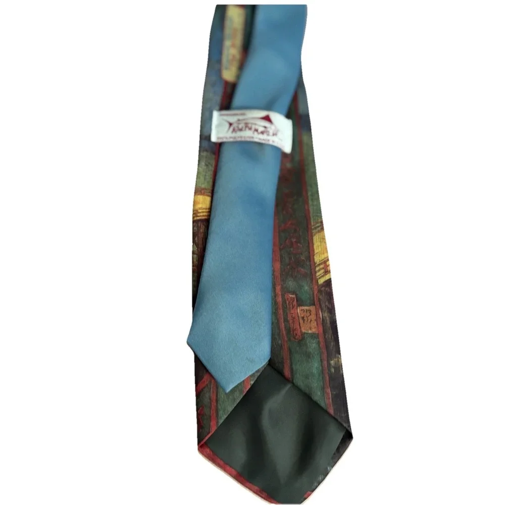 Ralph Marlin Vincent Van Gogh Artist The Bridge Painting Novelty Tie Vintage1990